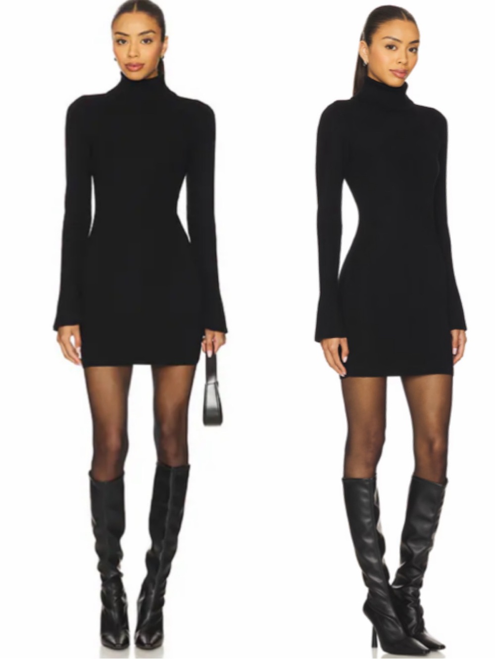 NEW Lovers + Friends Unstoppable Dress Black Medium Super Soft Turtleneck Office